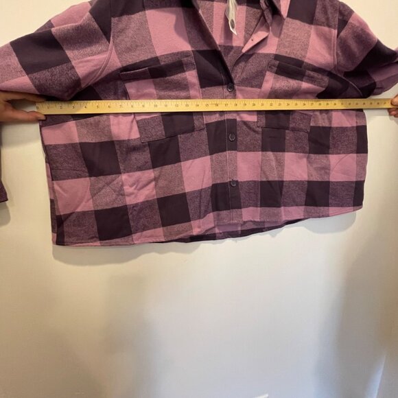 NWT Lane Bryant Womens Purple, lilac Flannel Plaid Button-Up Shirt 34/36, 6X NEW - Picture 8 of 10